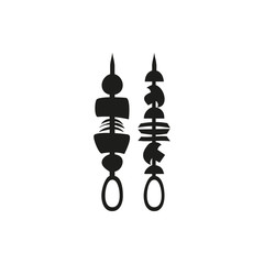 Skewer for grilled simple black icon on white background
