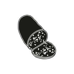 Sausage simple black icon on white background