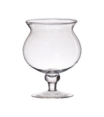 Clear glass vase isolated on a white background