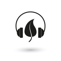  Leaf and headphones icon