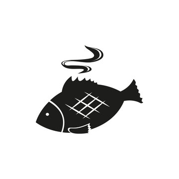 Fish Simple Black Icon On White Background