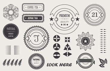 vector cool vintage elements for your design, baroque frame, logo, labels, frames with signature.