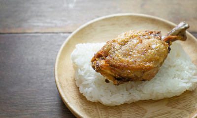 fried chicken with sticky rice