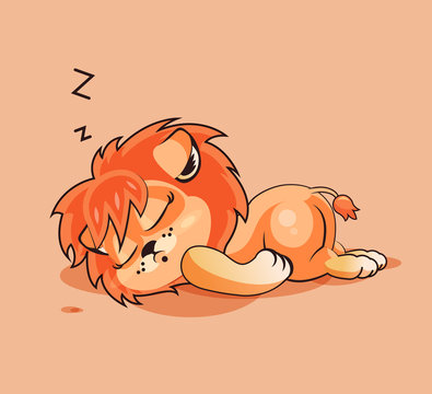 Lion cub asleep