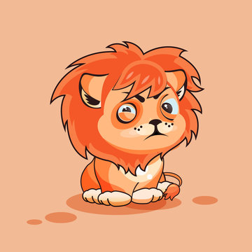 Lion cub squints