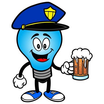 Police Bulb with a Beer