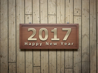 New Year 2017 - 3D Rendered Image