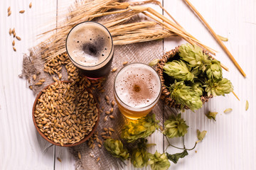 Assorted Beers in a Flight Ready for Tasting,vintage filter