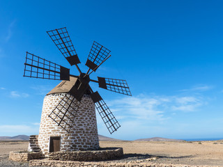 Four wing round windmill on the Canary Island.