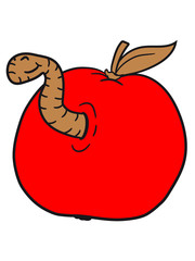 apple worm sweet disgusting hole larva caterpillar eating