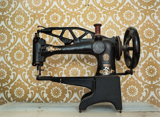 Old vintage cobblers sewing machine background
