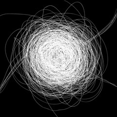 vector abstract round white chaotic lines