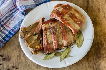 smoked pork ribs with spices