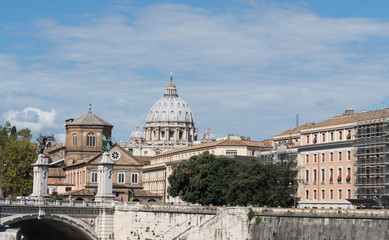 Fototapeta na wymiar City skyline with old church, Rome, Italy.