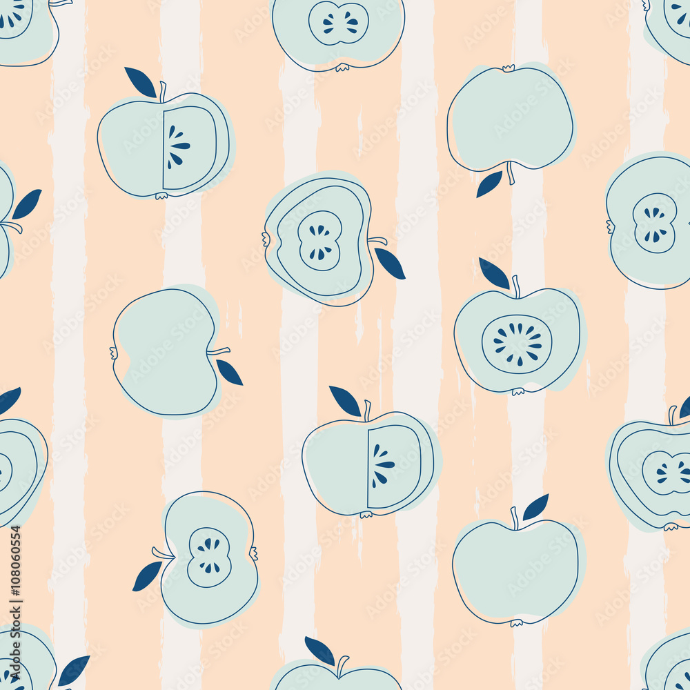 Poster seamless pattern with apples