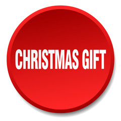 christmas gift red round flat isolated push button