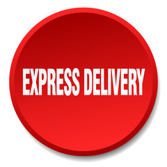 express delivery red round flat isolated push button