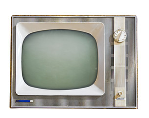 Vintage TV set isolated. Clipping path included.