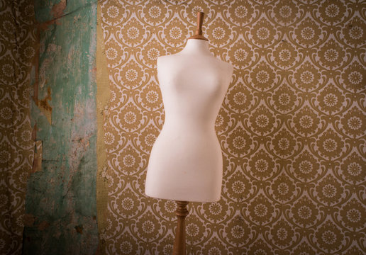 mannequin dress form vintage grunge background