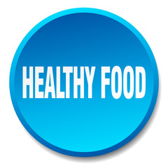 healthy food blue round flat isolated push button
