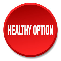 healthy option red round flat isolated push button