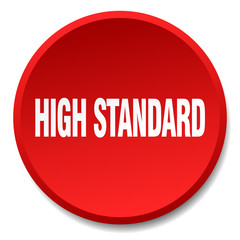 high standard red round flat isolated push button