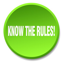 know the rules! green round flat isolated push button