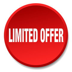 limited offer red round flat isolated push button