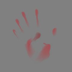 Blurred handprint on a dark background. Vector illustration.