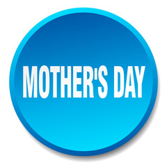 mother's day blue round flat isolated push button