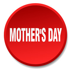 mother's day red round flat isolated push button