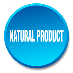 natural product blue round flat isolated push button