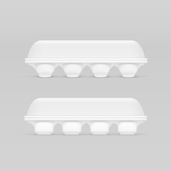 Vector White Egg Box Isolated on Background