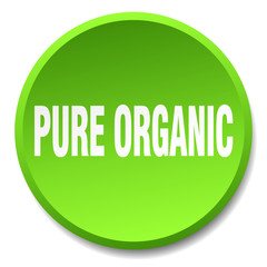 pure organic green round flat isolated push button