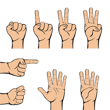 Set of hands