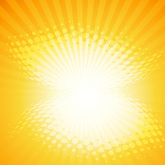 abstract summer background with sun rays and halftone effect