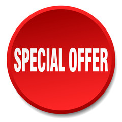 special offer red round flat isolated push button