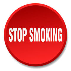 stop smoking red round flat isolated push button