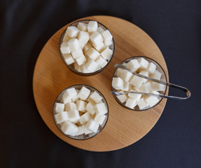sugar cubes in a glass