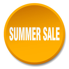 summer sale orange round flat isolated push button