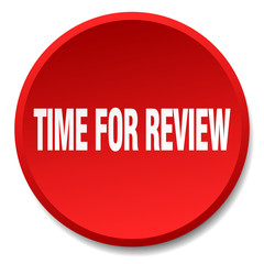 time for review red round flat isolated push button