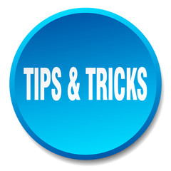 tips & tricks blue round flat isolated push button