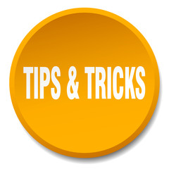 tips & tricks orange round flat isolated push button
