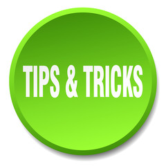 tips & tricks green round flat isolated push button