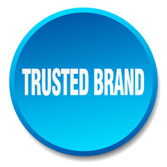 trusted brand blue round flat isolated push button