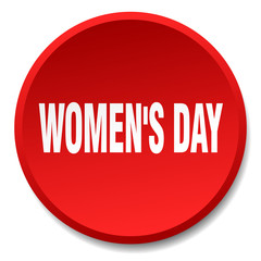 women's day red round flat isolated push button