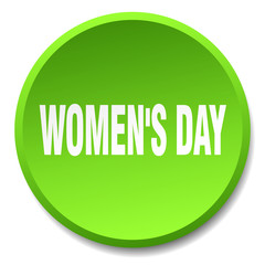 women's day green round flat isolated push button