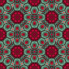 Seamless pattern with beautiful Mandalas. Vector illustration