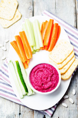 Beet white bean hummus