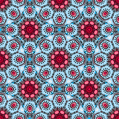 Seamless pattern with beautiful Mandalas. Vector illustration